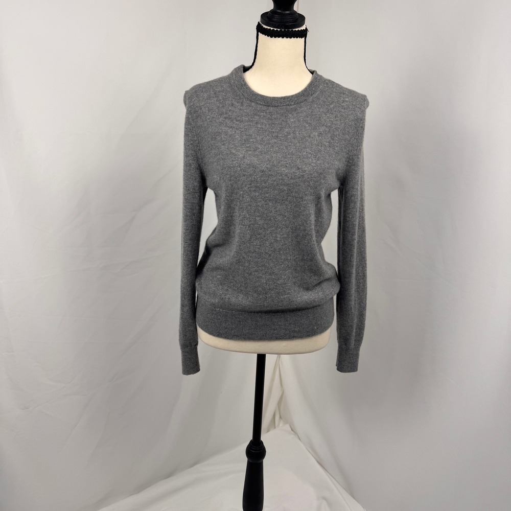 Quince Crewneck Sweater Women S Heather Grey 100% Mongolian Cashmere